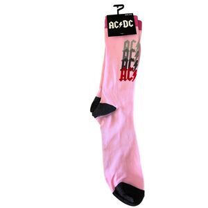Official AC/DC rock band pink crew socks US 7-12 unisex men’s women’s